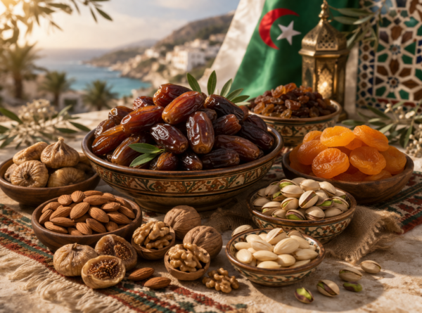 Mets traditionnels algériens en lumière Dattes & Fruits secs